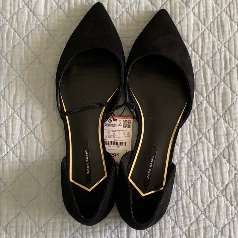 Zara black pointy flats